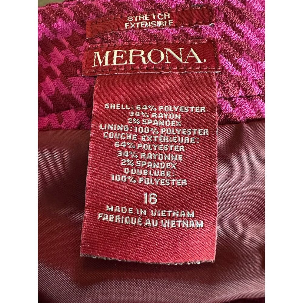 Merona Women's Pink Houndstooth Pencil Skirt Size 16 Knee Length - Picture 3 of 5